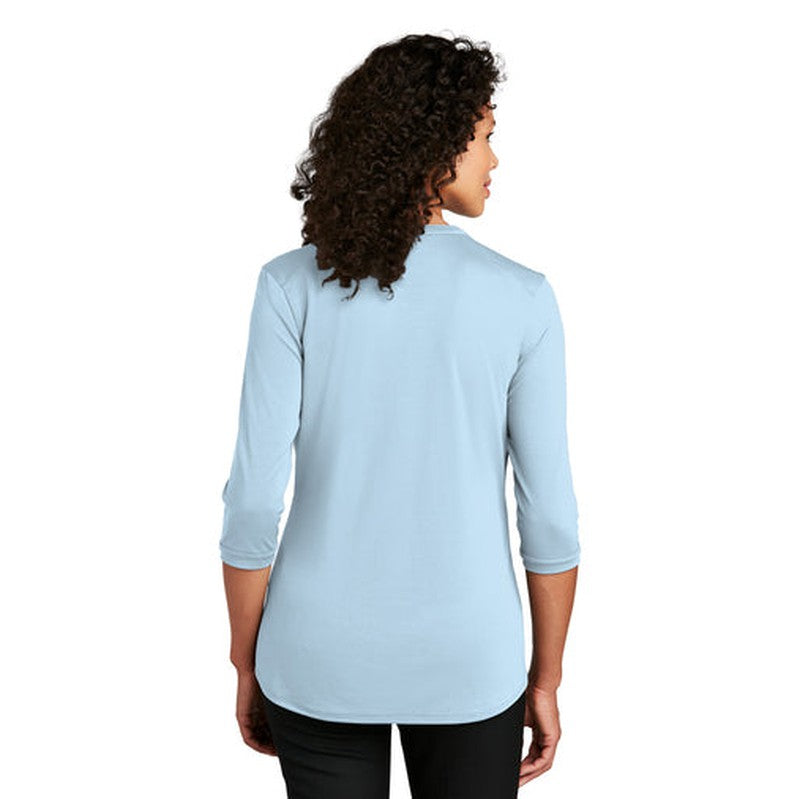 NEW INSIGNIA - Port Authority ® Ladies UV Choice Pique Henley - Cloud Blue