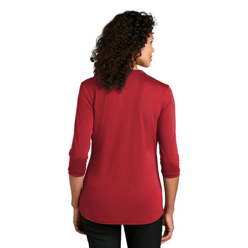 NEW INSIGNIA - Port Authority ® Ladies UV Choice Pique Henley - Rich Red