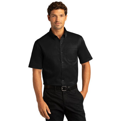 NEW INSIGNIA - MEN'S Short Sleeve SuperPro™ React™Twill Shirt - Black