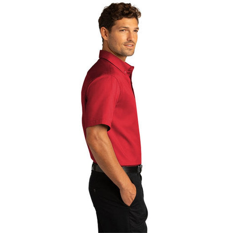 NEW INSIGNIA MEN'S - Port Authority® Short Sleeve SuperPro React™Twill Shirt - Red