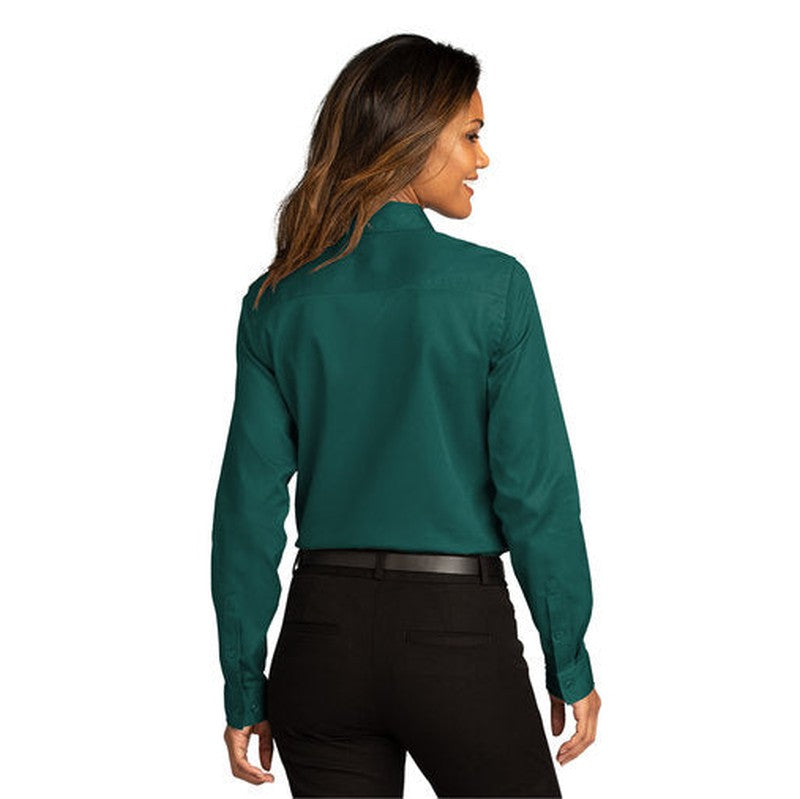 NEW INSIGNIA - Port Authority® Ladies Long Sleeve SuperPro React ™ - Marine Green