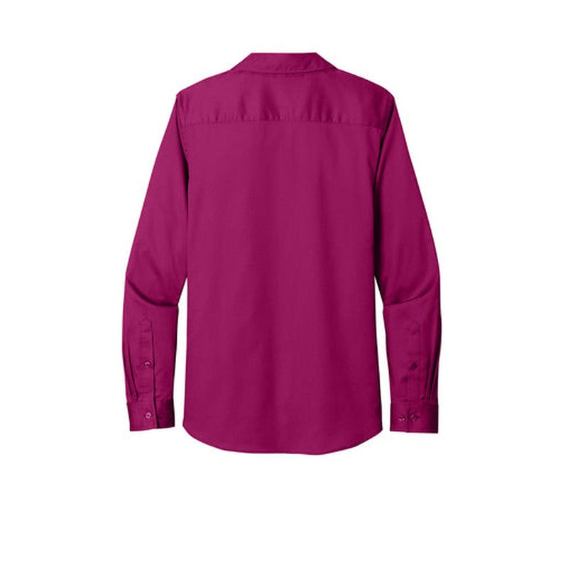 NEW INSIGNIA - Port Authority® Ladies Long Sleeve SuperPro React ™ - Wild Berry