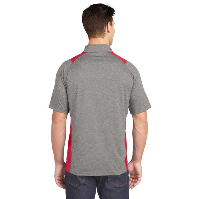 NEW INSIGNIA MEN'S - Sport-Tek® Heather Colorblock Contender™ Polo - Vintage Heather/True Red