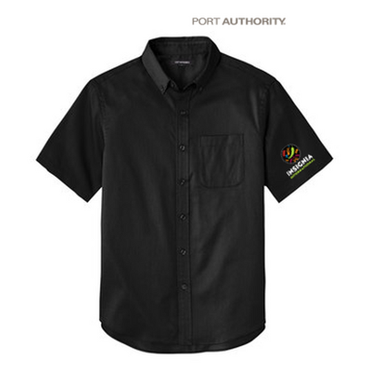 NEW INSIGNIA - MEN'S Short Sleeve SuperPro™ React™Twill Shirt - Black