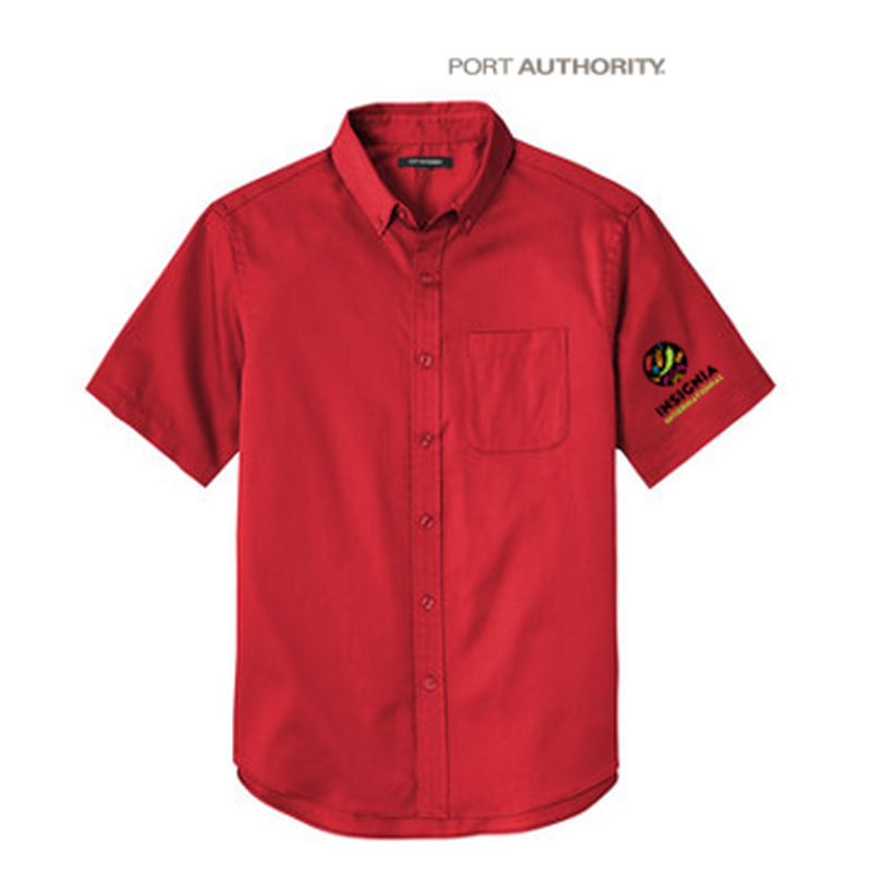 NEW INSIGNIA MEN'S - Port Authority® Short Sleeve SuperPro React™Twill Shirt - Red