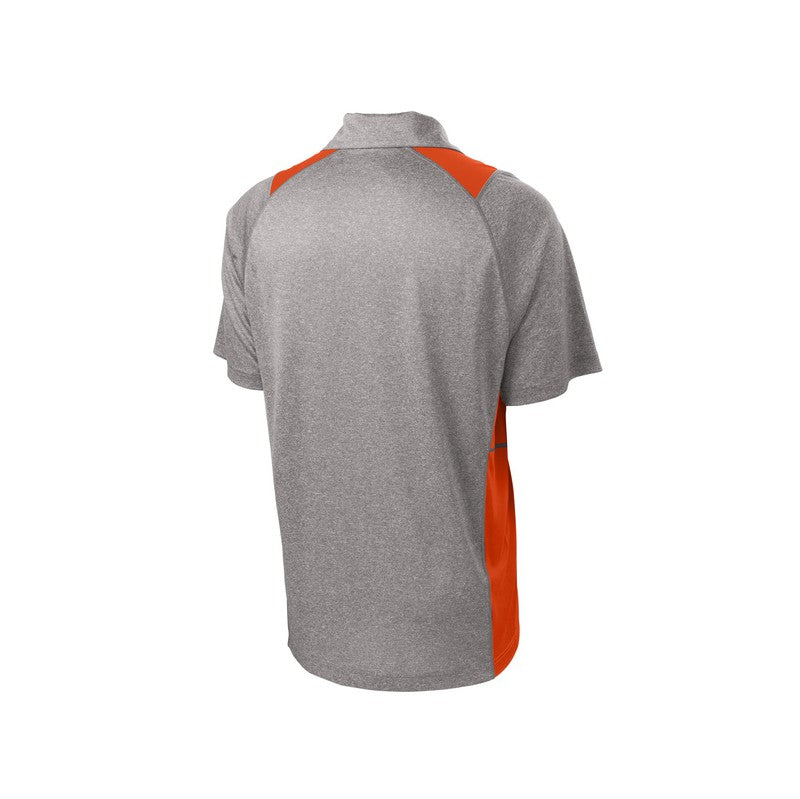 NEW INSIGNIA MEN'S - Sport-Tek® Heather Colorblock Contender™ Polo - Vintage Heather/Deep Orange