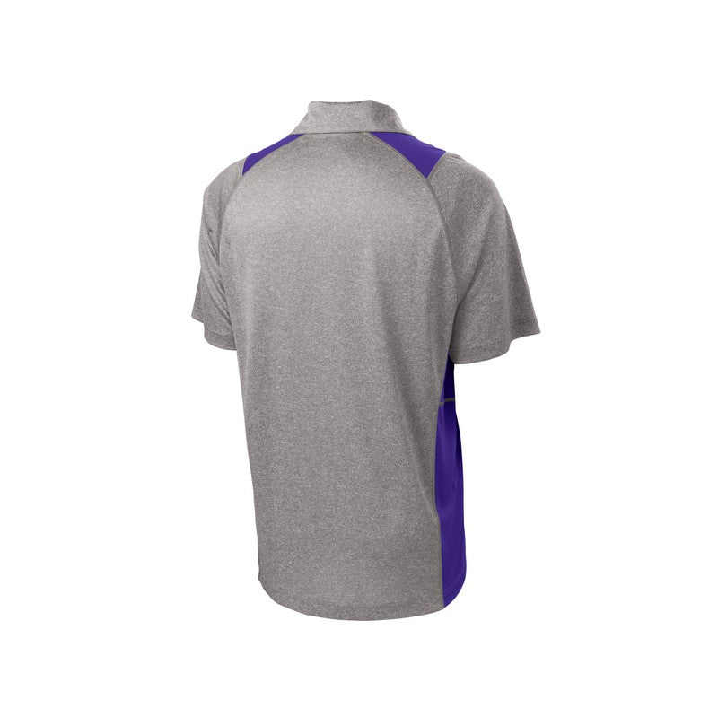 NEW INSIGNIA MEN'S - Sport-Tek® Heather Colorblock Contender™ Polo - Vintage Heather/ Purple